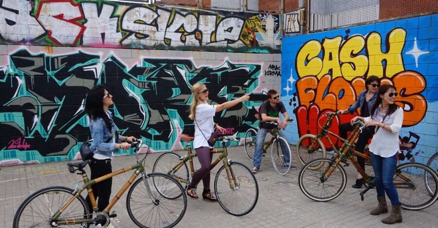 Barcelona: 3.5-Hour Street Art Tour by Bamboo Bike - Riding a handmade bamboo bicycle