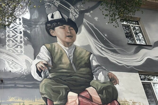 Bishkek Street Murals , Mosaics Arts and Kyrgyz Nomadic History - Ala-Too Square and the story of Manas