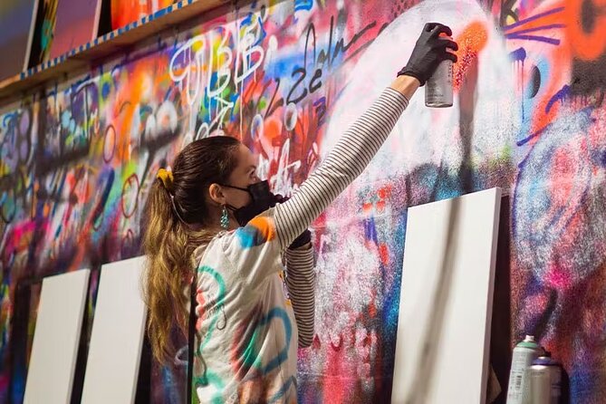 BYOB Spray Paint and Sip Workshop in Atlanta - Creating your canvas in a group of 10 or fewer