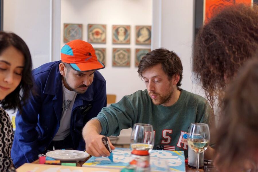 Paris: Graffiti on Canvas Workshop at an Art Studio - Turning a loose idea into a workable design