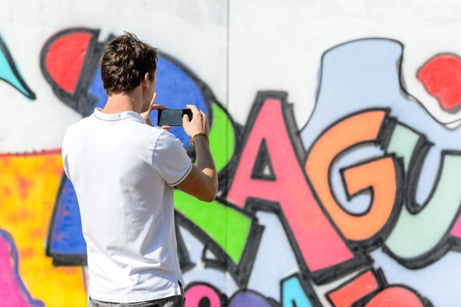Prague Graffiti Workshop For Groups & Team-Building Groups - Painting a legal wall with the whole group