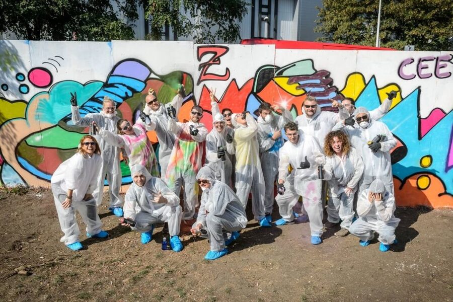 Prague Graffiti Workshop For Groups & Team-Building Groups - From sketchbook idea to wall-sized design