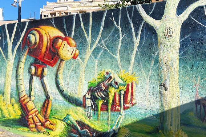 Street Art, Sculptures & Crime Stories Walking Tour – Barcelona - The Gothic Quarter mixes Roman stone with modern spray paint