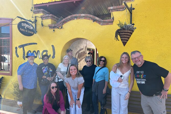 Tucson Food Tours- Locally Owned Mural and History Tour - The pink Pima County Courthouse